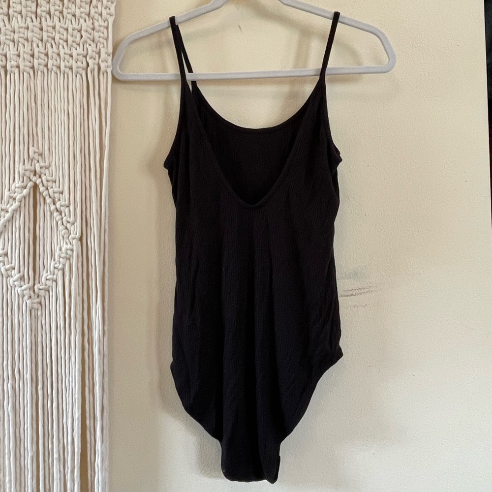 Super soft black ribbed bodysuit